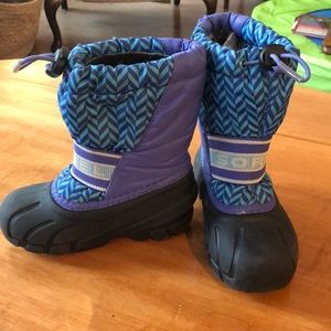 Little kid’s size 10 Sorel boots. Excellent used condition.